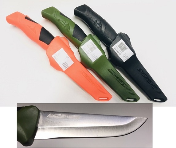 alpina sport veitsi knife puukko oranssi vihreä musta asepaja m.vuorela